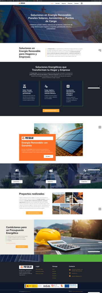 Principio solar - web kit digital creada por idenet